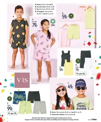 Føtex Nattøj, top, shorts, leggings, kasket el. solbriller tilbud