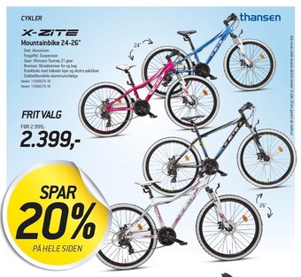 Thansen Mountainbike 24-26'' tilbud