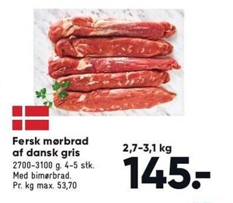 Bilka Fersk mørbrad af dansk gris tilbud