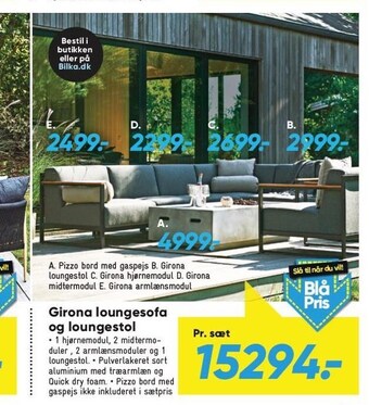 Bilka Girona loungesofa og loungestol tilbud