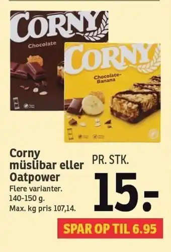 Corny müslibar el. Oatpower