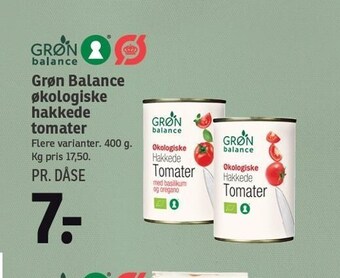 SPAR Grøn Balance økologiske hakkede tomater tilbud