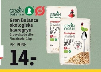 SPAR Grøn Balance økologiske havregryn tilbud