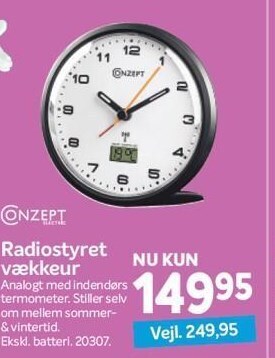 Din Isenkræmmer Radiostyret vækkeur tilbud