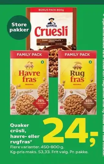 Quaker Crusli, havre el. rugfras