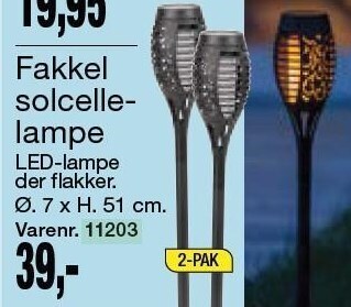 Harald Nyborg Fakkel solcellelampe tilbud