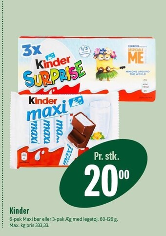 Min Købmand Kinder tilbud