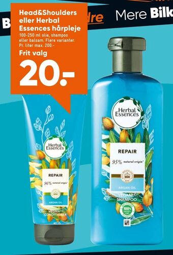 Bilka Head&Shoulders eller Herbal Essences hårpleje tilbud