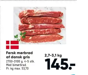 Bilka Fersk mørbrad af dansk gris 2,7-3,1 kg tilbud