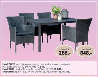 Daells Bolighus Havebord tilbud