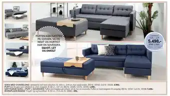 Daells Bolighus Sættilbud sofa + puff = sovesofa bordplade/bakke tilbud