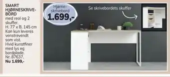 Daells Bolighus Smart hjørneskrivebord tilbud