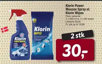 Fakta Tyskland Klorin Power Mousse Spray el. Klorin Wipes tilbud