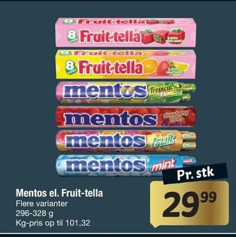 Fakta Tyskland Mentos el. Fruit-tella tilbud