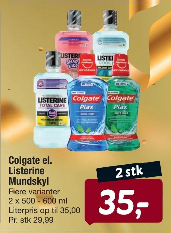 Colgate el. Listerine Mundskyl tilbud hos Fakta Tyskland