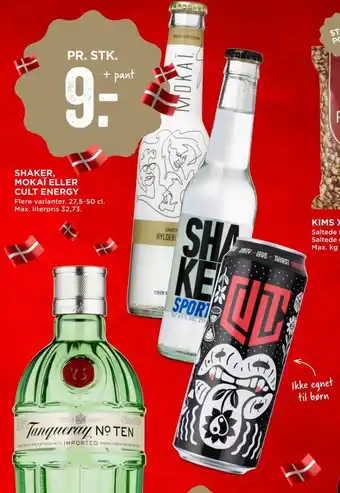 MENY Shaker, mokaï eller cult energy tilbud
