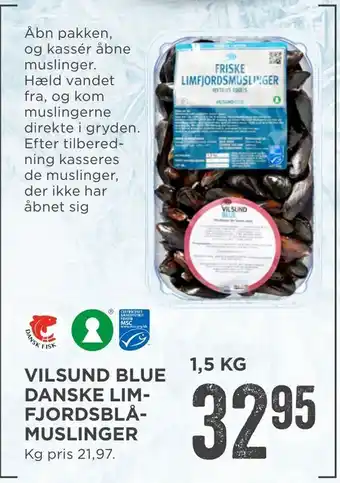 MENY Vilsund blue danske lim­ fjordsblå­ muslinger tilbud