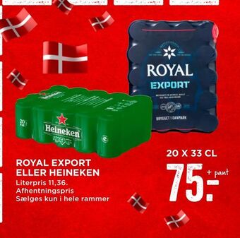 MENY Royal export eller heineken tilbud
