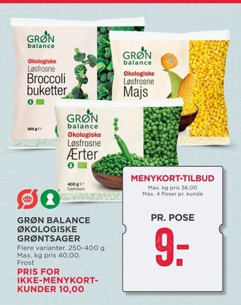 MENY Grøn balance økologiske grøntsager tilbud