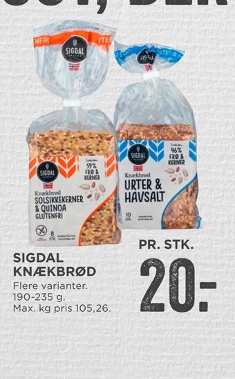 MENY Sigdal knækbrød tilbud