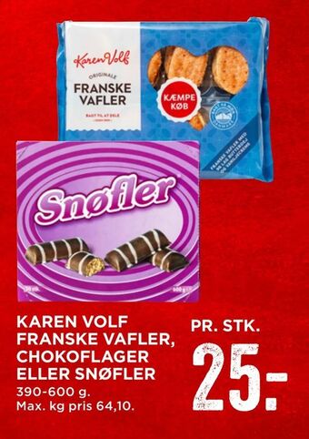 Karen volf franske vafler, chokoflager eller snøfler