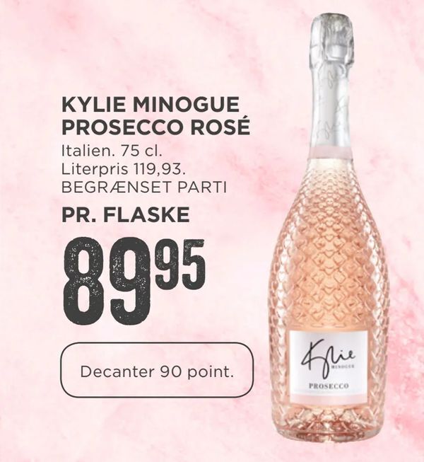 Kylie minogue prosecco rosé tilbud hos MENY