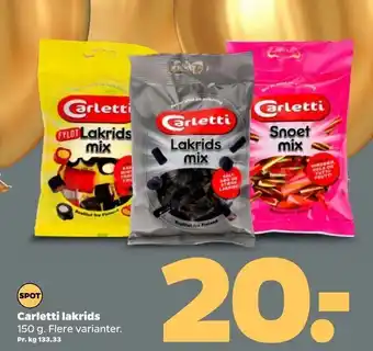 Netto Carletti Lakrids 150 g tilbud