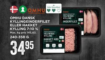 MENY Omhu dansk kyllingeinderfilet eller hakket kylling 7-10 % tilbud