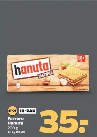 Netto Ferrero Hanuta 220 g tilbud