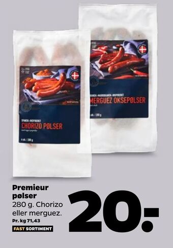 Netto Premieur Pølser 280 tilbud