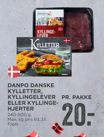 MENY Danpo danske kylletter, kyllingelever eller kyllingehjerter tilbud