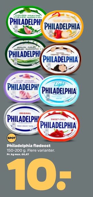 Netto Philadelphia flødeost 150-200g tilbud