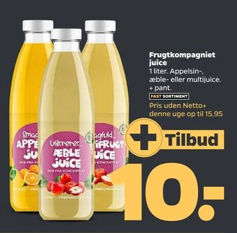 Netto Frugtkompagniet Juice 1 Liter tilbud