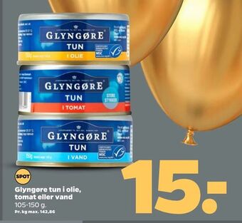 Netto Glyngøre Tun i Olie, Tomat Eller Vand 105-150g tilbud