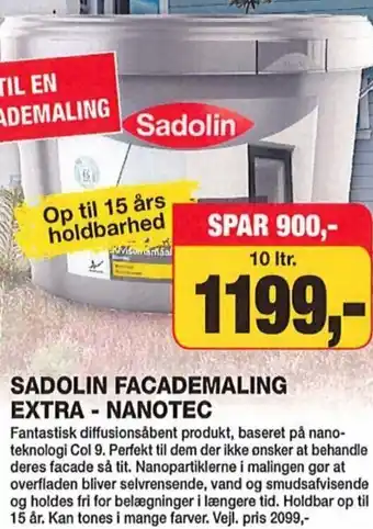 Farveland Sadolin Facademaling Extra-Nanotec 10 ltr. tilbud