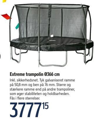 Føtex Extreme trampolin Ø366 cm tilbud