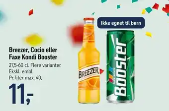 Føtex Breezer, Cocio eller Faxe Kondi Booster tilbud