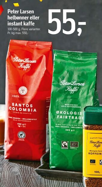 Føtex Peter Larsen helbønner eller instant kaffe tilbud