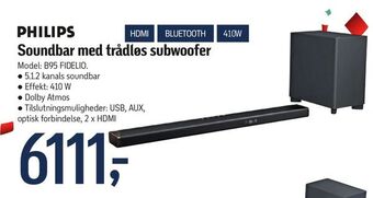 Føtex Soundbar med trådløs subwoofer tilbud