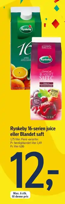 Føtex Rynkeby 16-serien juice eller Blandet saft tilbud