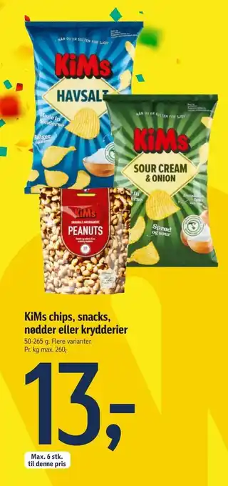 KiMs chips, snacks, nødder eller krydderier