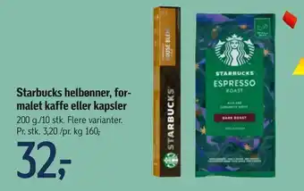 Starbucks helbønner, for malet kaffe eller kapsler