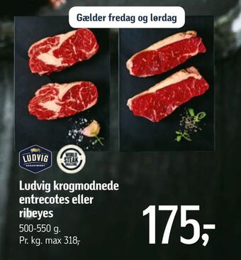 Føtex Ludvig krogmodnede entrecotes eller ribeyes tilbud