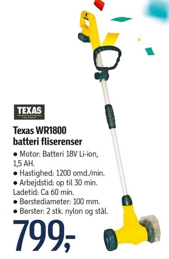 Føtex Texas WR1800 batteri fliserenser tilbud