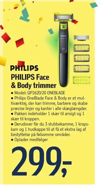 Føtex PHILIPS Face & Body trimmer tilbud