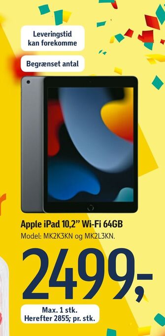 Føtex Apple iPad 10,2" Wi-Fi 64GB tilbud