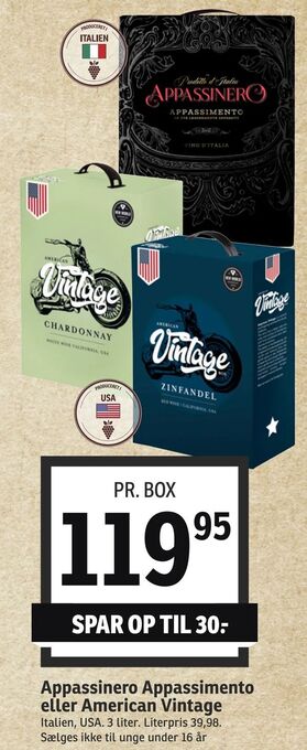 SPAR Appassinero Appassimento eller American Vintage tilbud