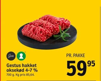SPAR Gestus hakket oksekød 4-7 % tilbud