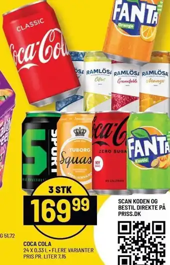 Priss Coca Cola - 3 stk. tilbud