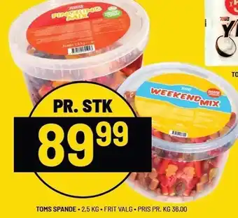 Priss Toms spande tilbud